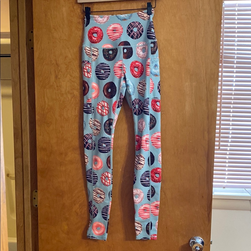 Muscles and Donuts Dusty Blue Leggings